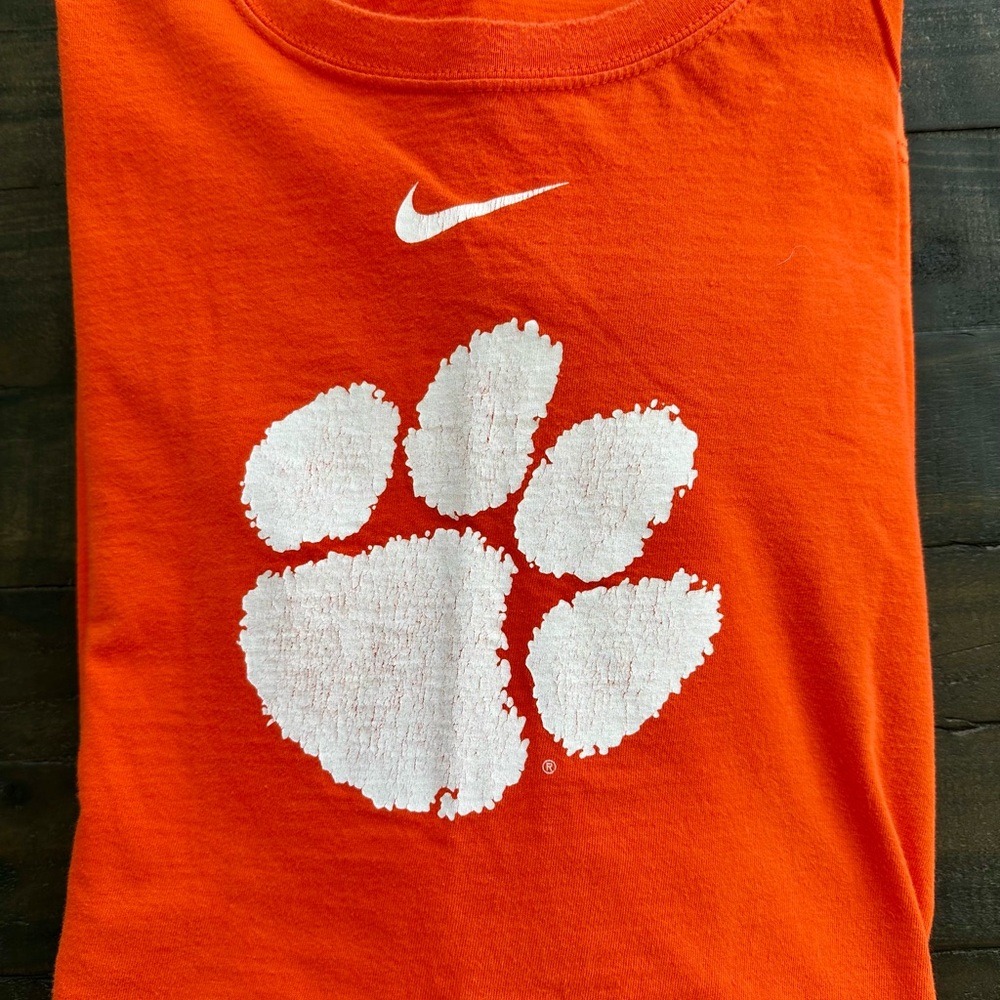 Clemson Nike Orange paw print Print T-Shirt